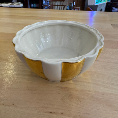 Gold and White Lidded Porcelain Candy Dish