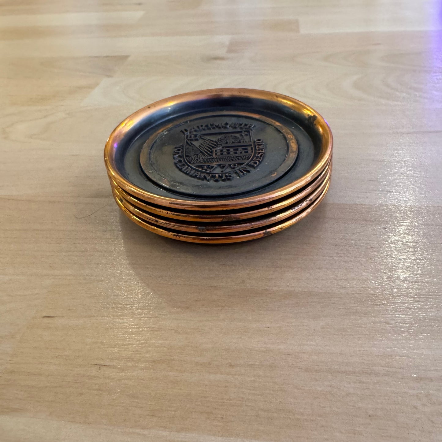 Copper Dartmouth College Coasters Set of 4