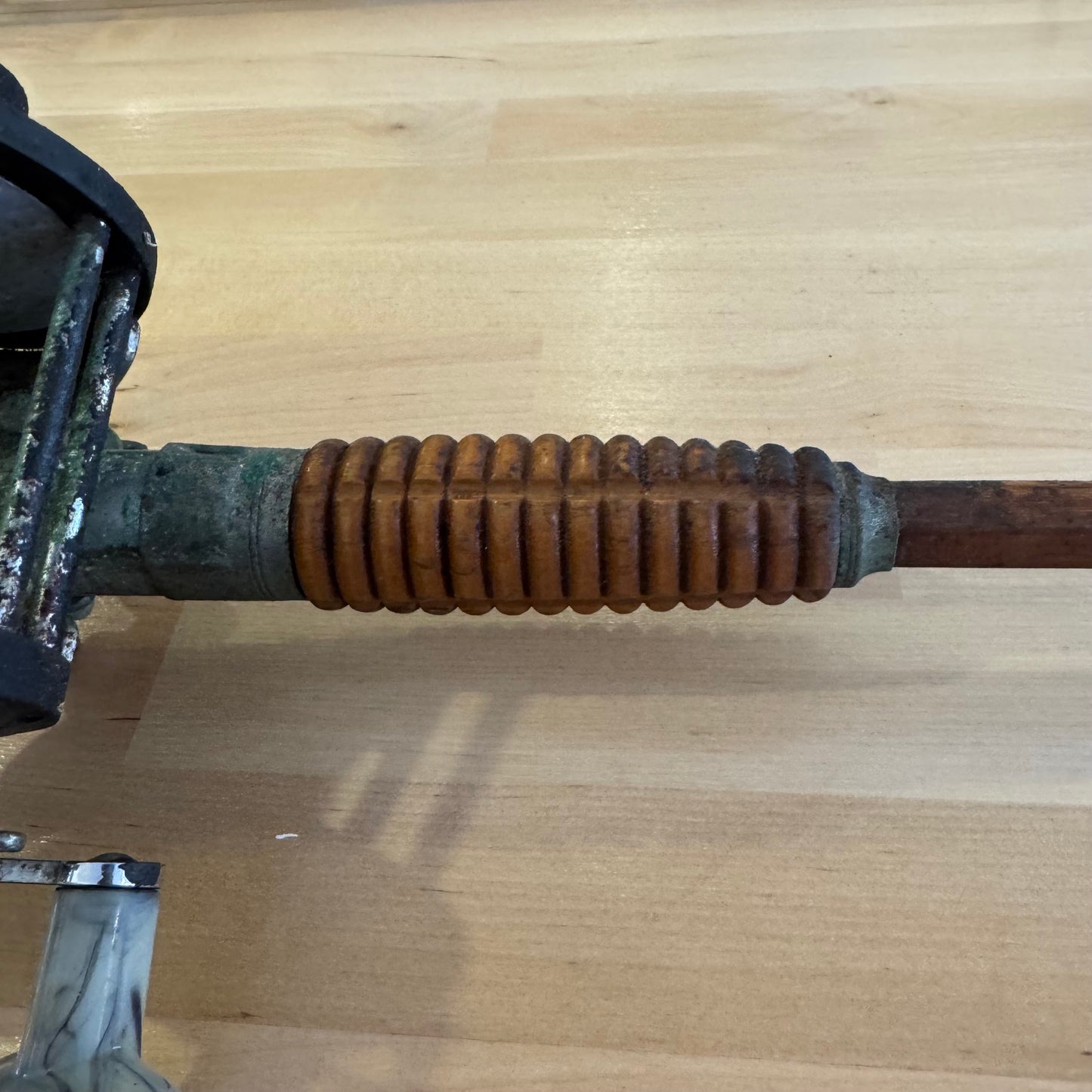 Vintage Wooden Fishing Rod paired with an Ocean City No. 935 Baitcasting Reel