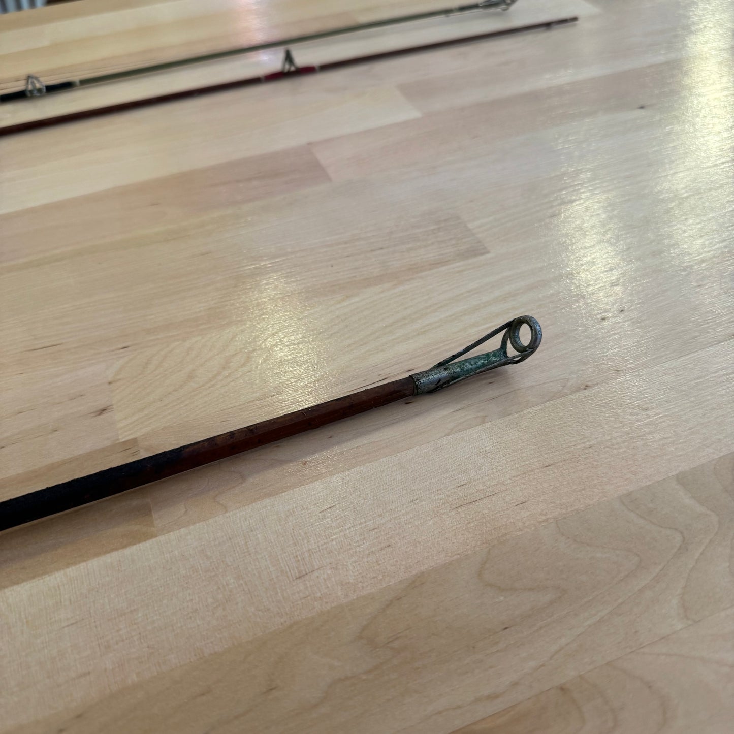Vintage Wooden Fishing Rod paired with an Ocean City No. 935 Baitcasting Reel