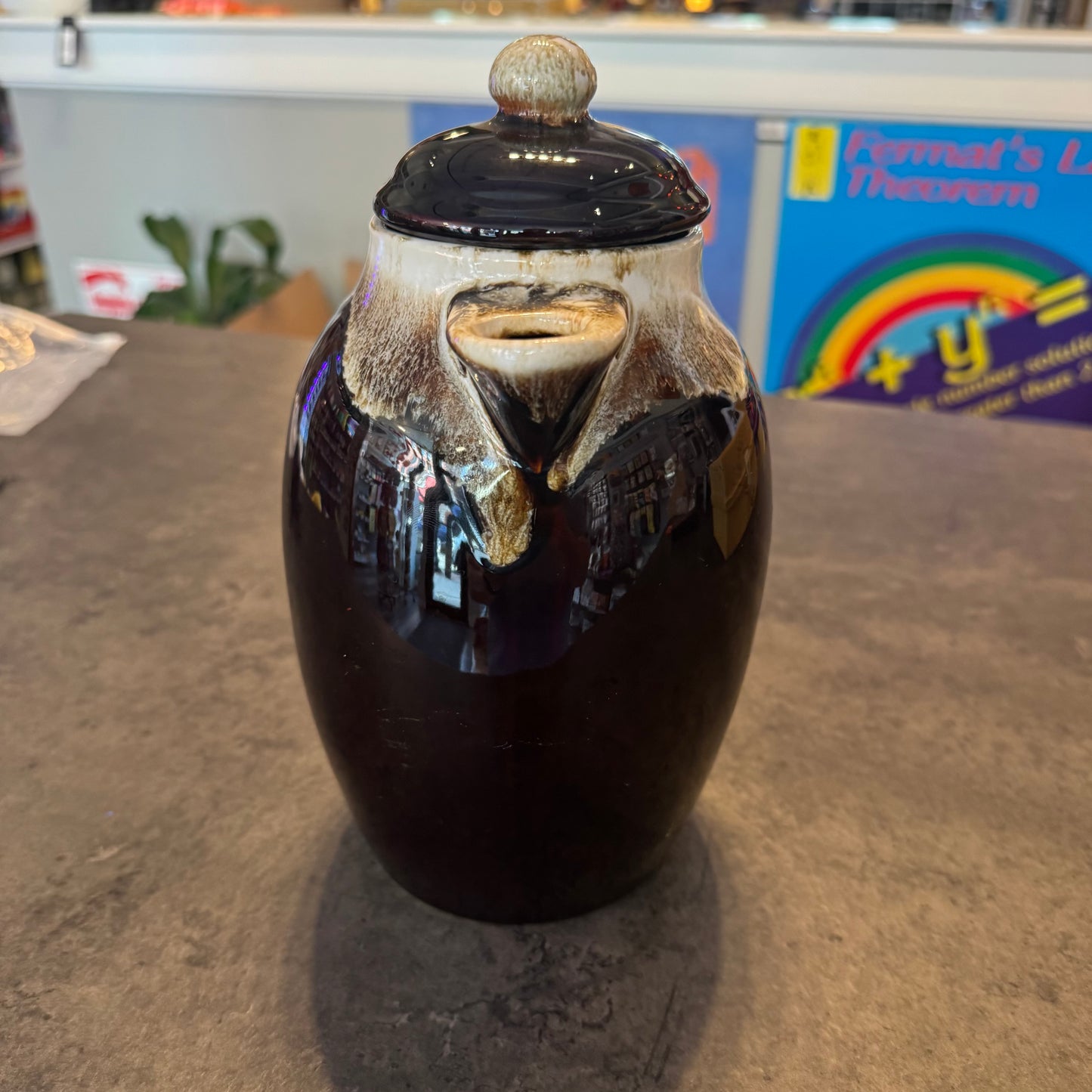 Pfaltzgraff "Gourmet Brown" Drip Glaze Coffee Pot (Model #303).