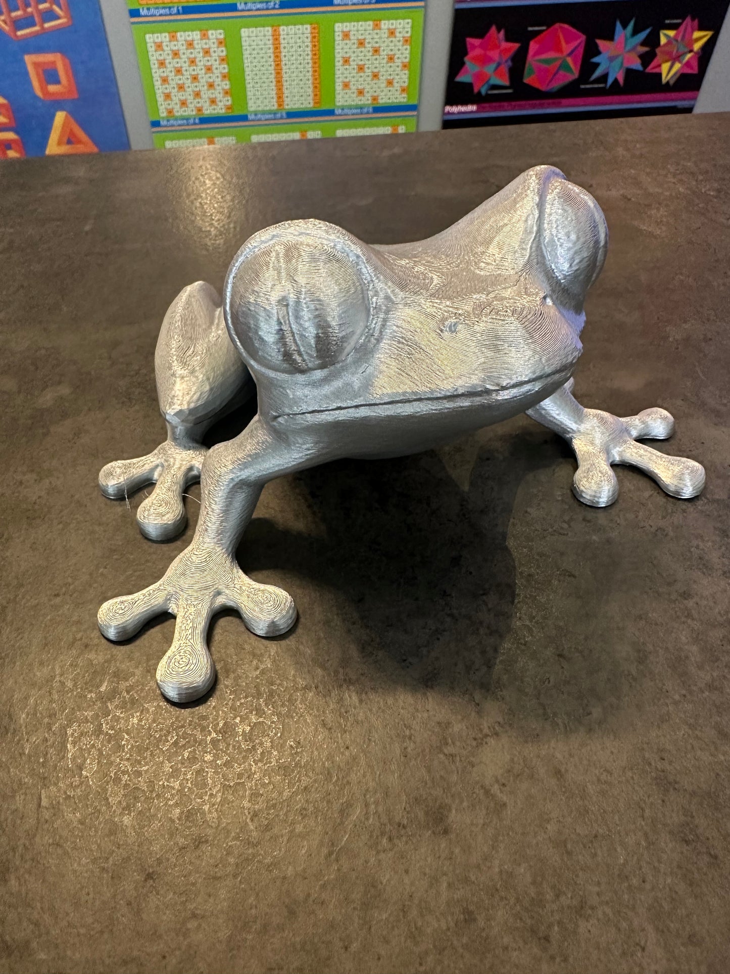 3D Printed Silver Frog