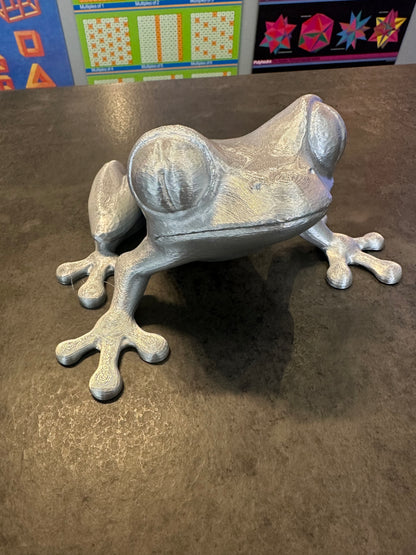3D Printed Silver Frog