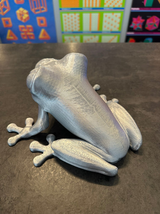 3D Printed Silver Frog