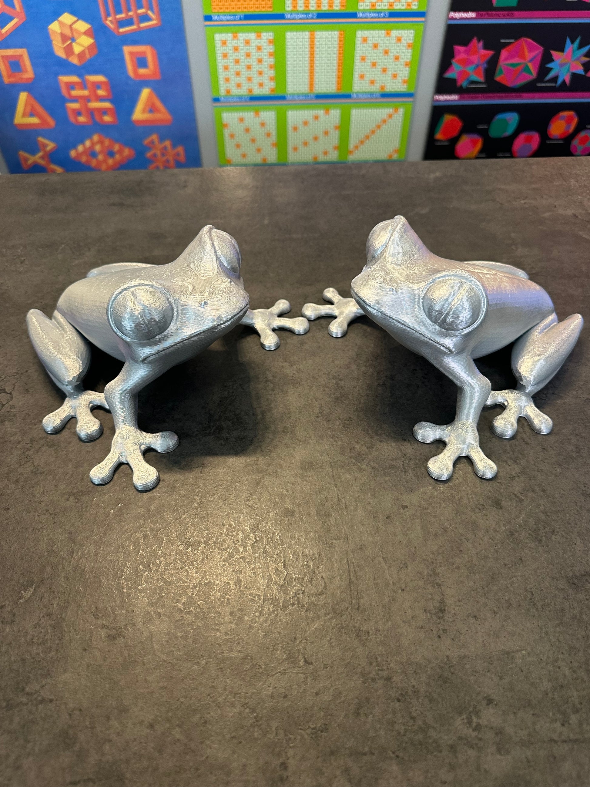 3D Printed Silver Frog