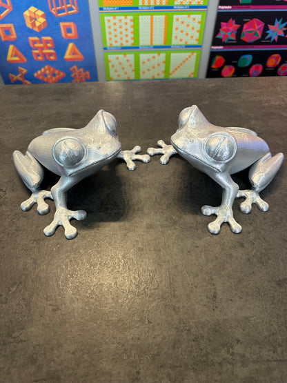 3D Printed Silver Frog