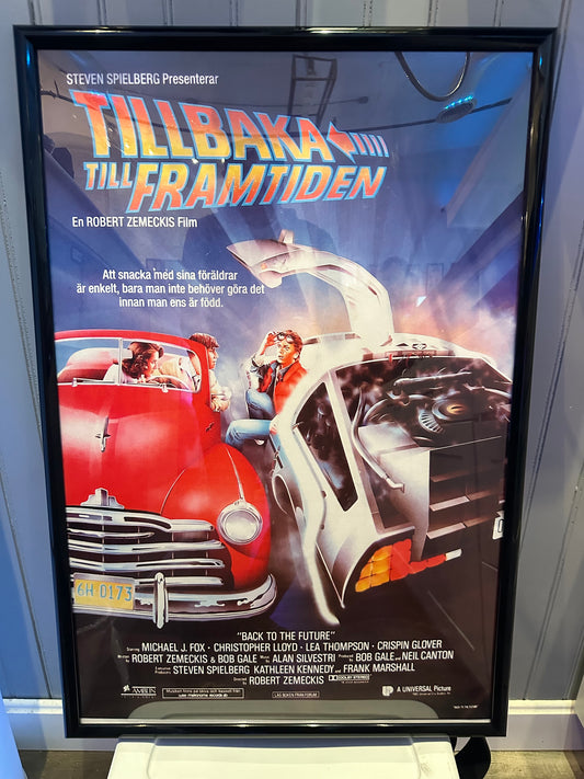 Framed Back to the Future Swedish Movie Poster "Tillbaka Till Framtiden"