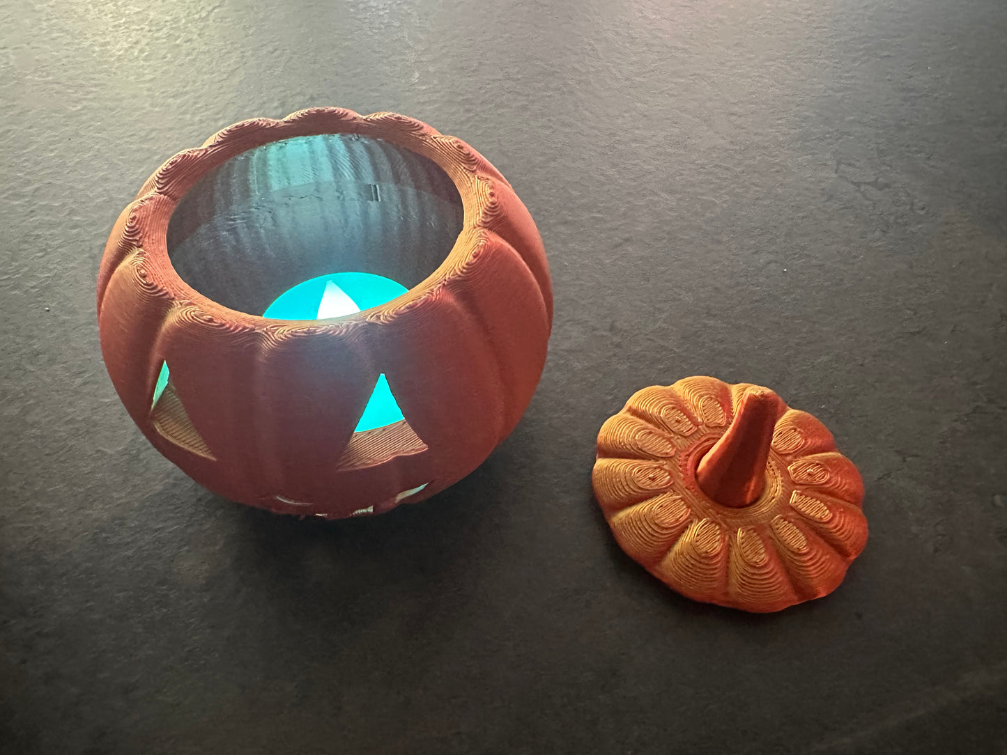3D Printed Jack-O-Lantern with Tea Light