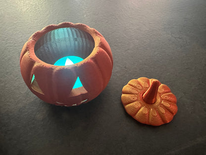 3D Printed Jack-O-Lantern with Tea Light