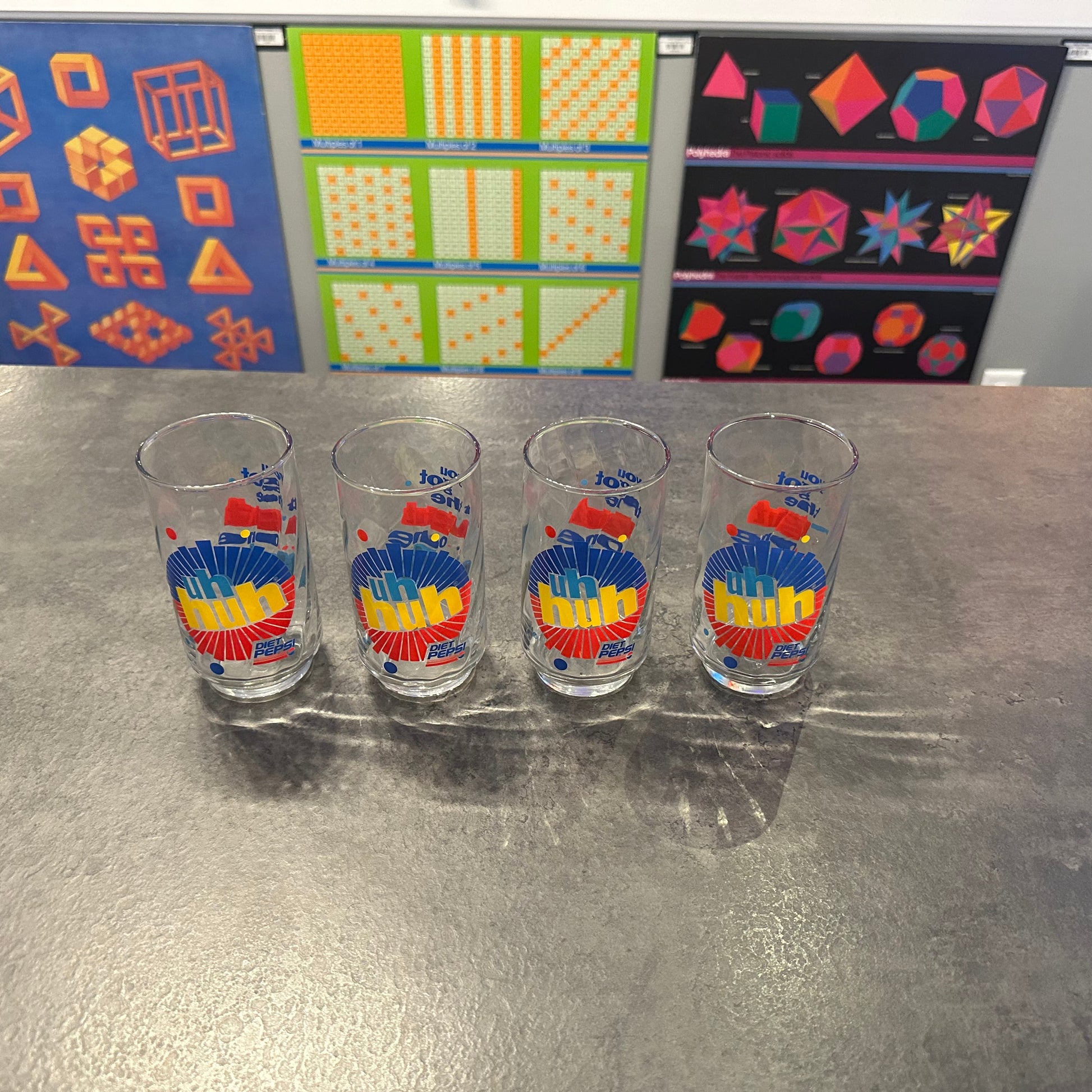Set of 4 Diet Pepsi Glasses