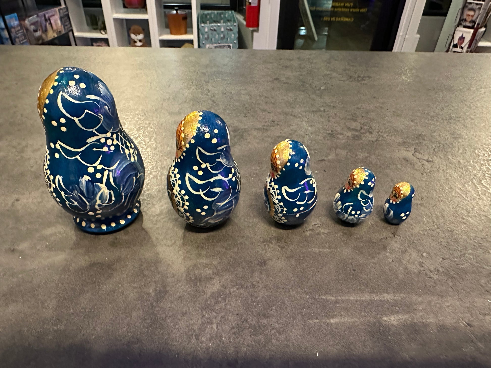 5 Piece Nesting Dolls Blue