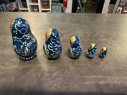 5 Piece Nesting Dolls Blue