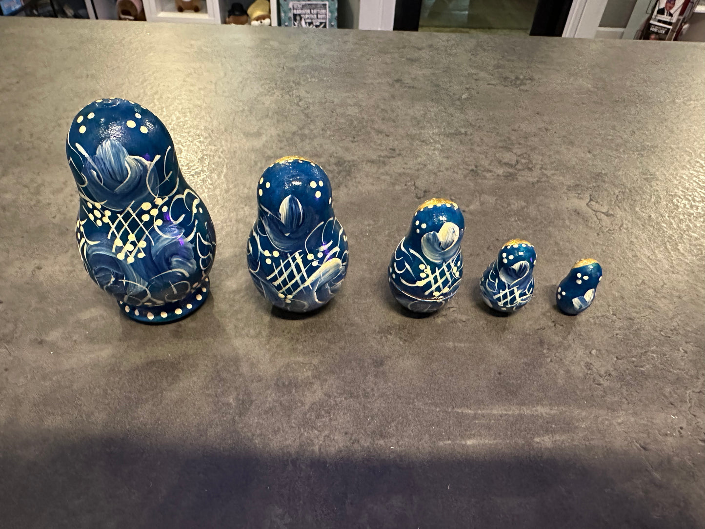 5 Piece Nesting Dolls Blue