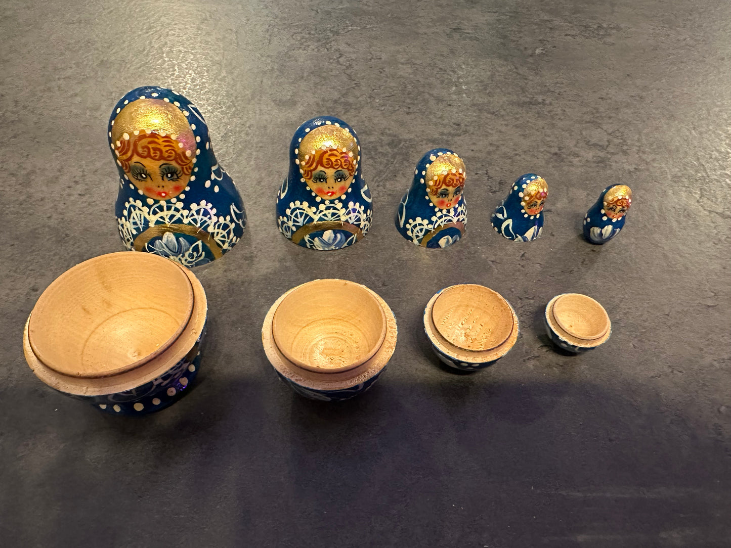 5 Piece Nesting Dolls Blue