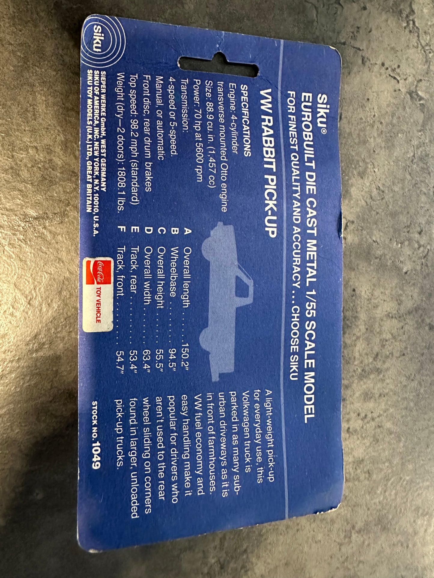 VW Rabbit Coca-Cola Pickup Truck