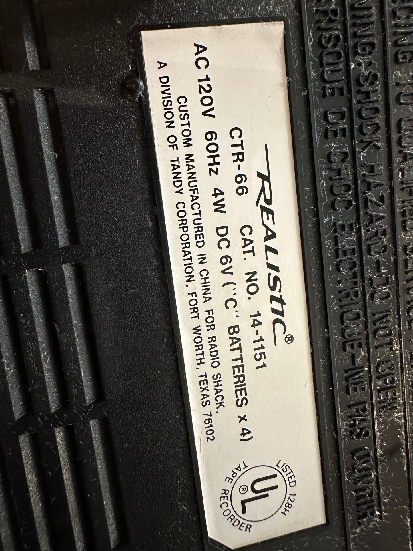 Realistic Radio Shack Old School Cassette Recorder