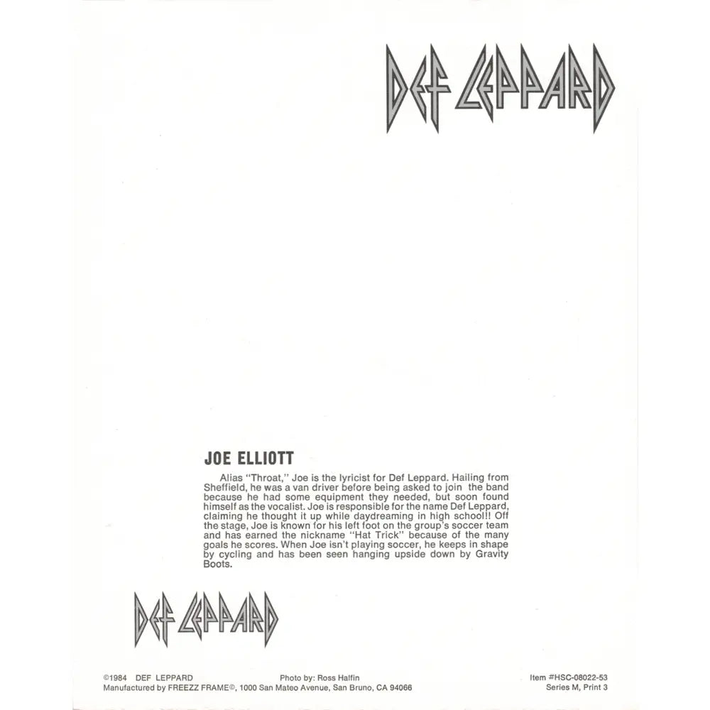 Joe Elliot Photo Print