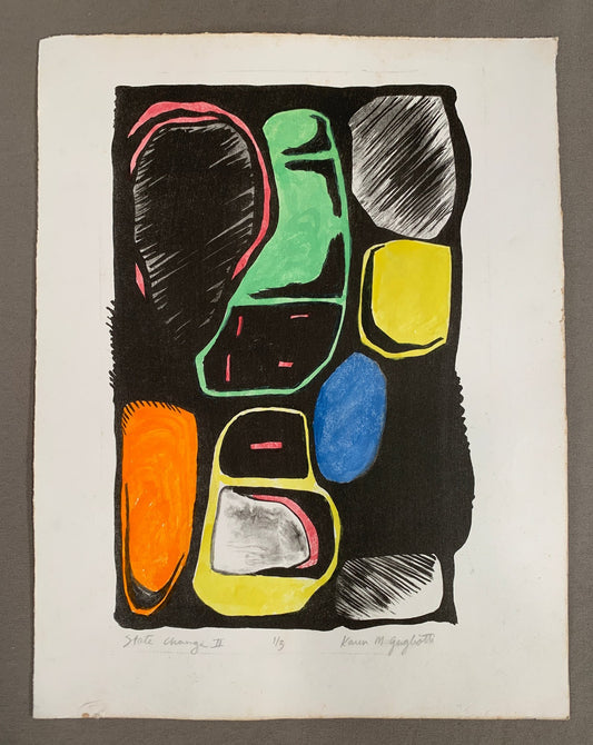 Original Abstract Block Print