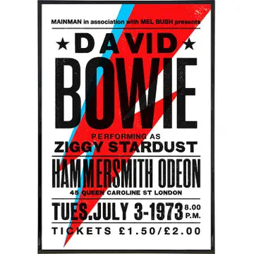 Framed Bowie 1973 Poster Print