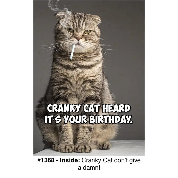 Cranky Cat Birthday Card