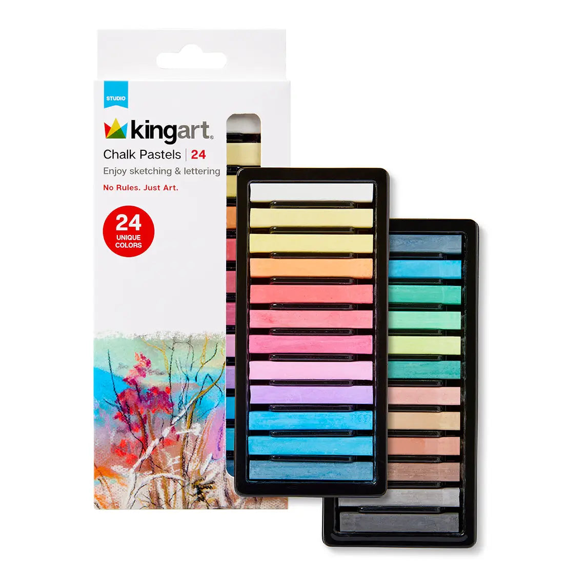 Square Chalk Pastels 24 Pc