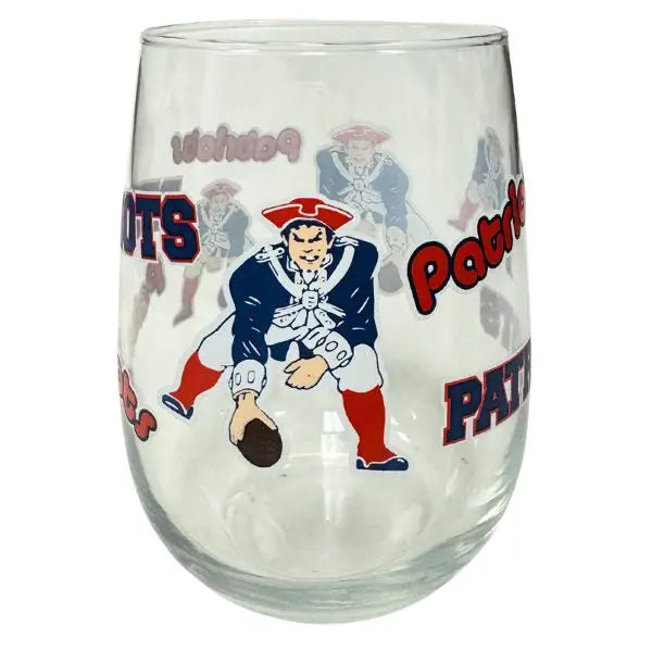 New England Patriots Stemless Wine Glass
