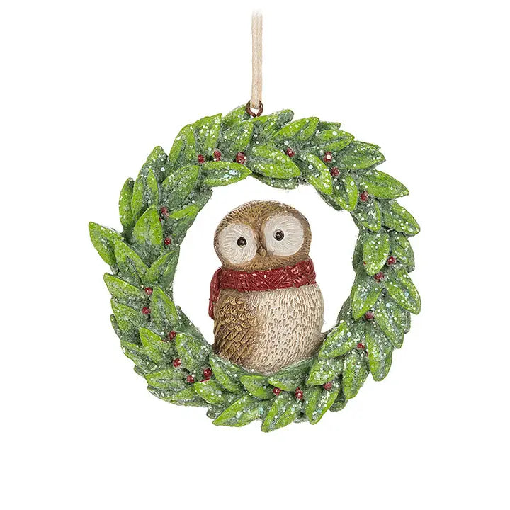Owl in Wreath Ornament