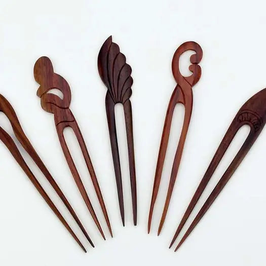 Exotic Wood Double Hair Sticks