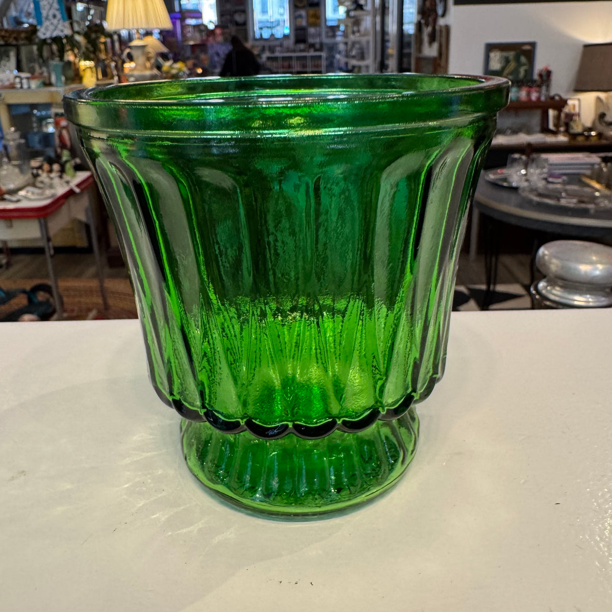 Green Glass Vase 5"