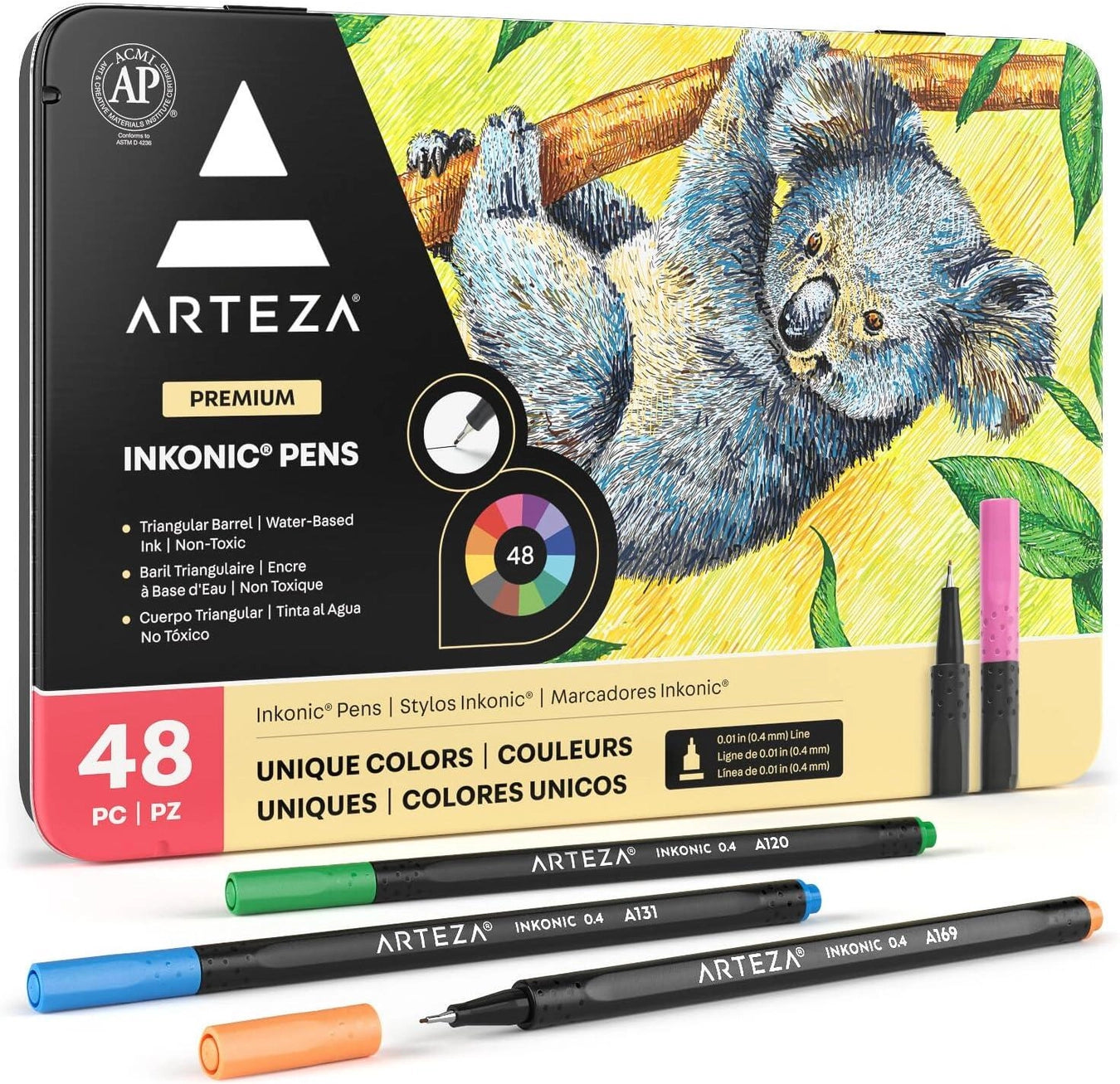 Arteza Inkonic 48 Piece Pen Set