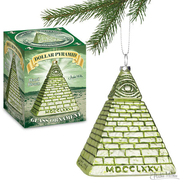 Dollar Pyramid Glass Ornament