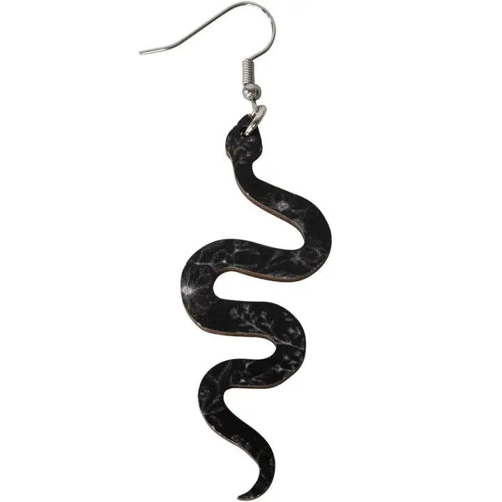 Wooden Serpent Earrings