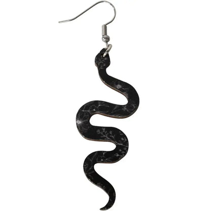 Wooden Serpent Earrings
