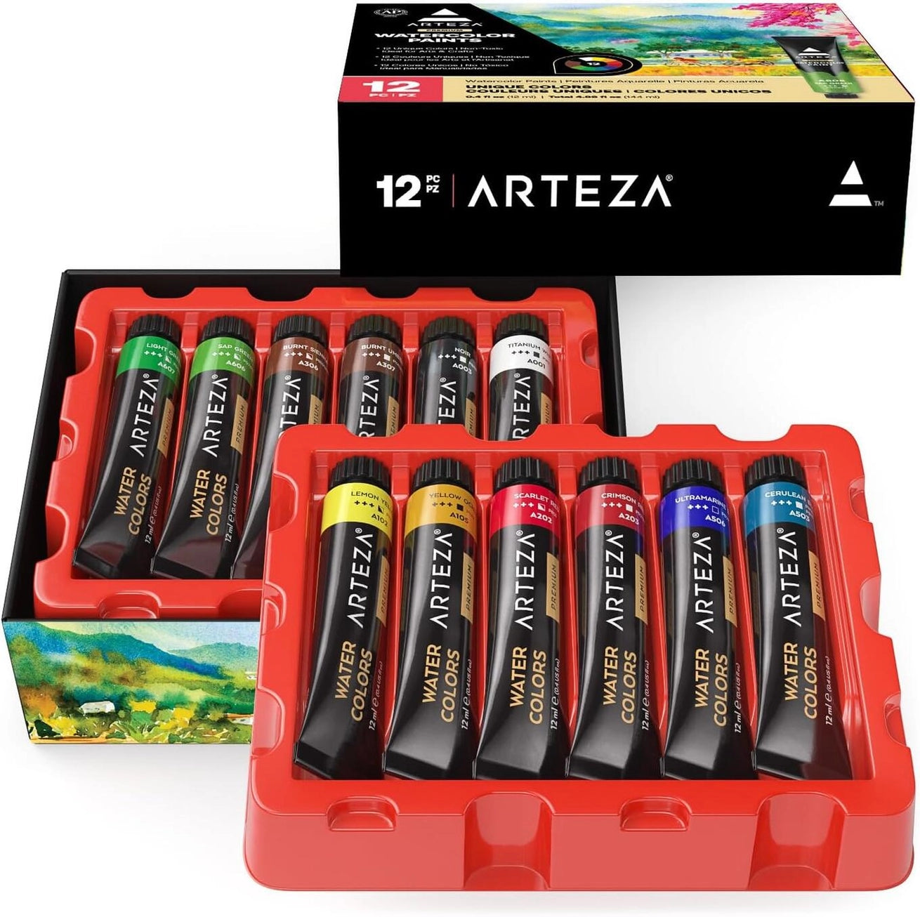 Arteza 12 Color Water Color Paint Kit